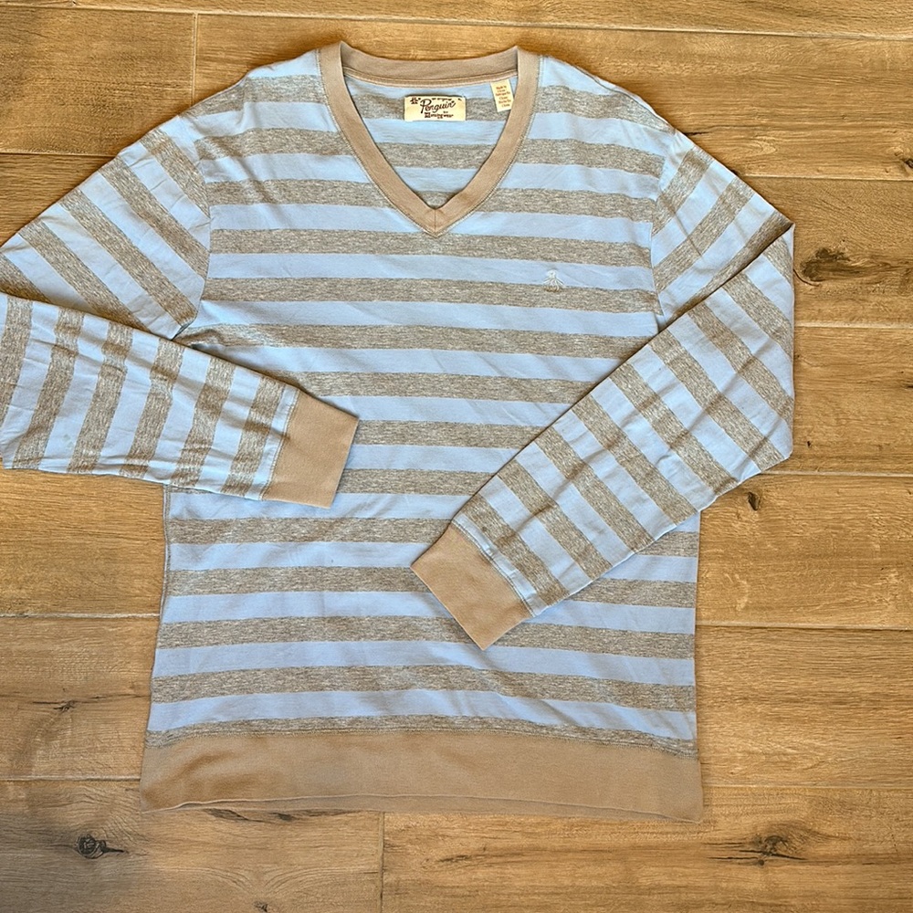 Original Penguin Striped Long Sleeve Shirt men’s Size XL